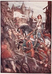 "Akkor lépj be, mert a város a tiéd", lemez Mary MacGregor "The Story of France" című művéből, 1920 (színes litográfia).
